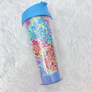 Lilly pulitzer plastic thermal tumbler multicolored , with lid‎ 16 oz